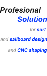 Professional software CAD/CAM solution for surfboard and sailboard design and CNC shaping